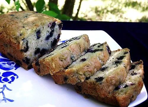 /></span></span></p> <div> </div> <p>What? Another zucchini bread flavor? You betcha!<br/> <br/> Since our garden is giving us so many squash this year, I'm having lots of fun making new versions of zucchini bread. This is the latest one.<br/> <br/> My friend Cyndy and I were talking about different pudding flavors to use in recipes and she mentioned instant cheesecake pudding........I can't get the regular version around here, only the sugar-free one. She sent me some of the regular cheesecake flavor instant pudding-and the idea wheels started turning.</p> <p>My husband Bob suggested adding blueberries to the bread...blueberry cheesecake......MMMMM....good idea! I used some wild blueberries that my daughter Robin had picked and given to me. They were frozen-hence the slight 